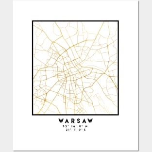 WARSAW POLAND CITY STREET MAP ART Posters and Art